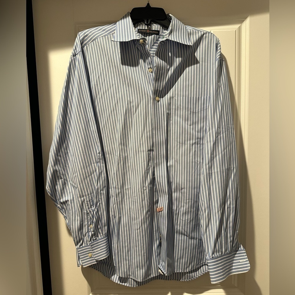 Tommy Hilfiger Mens Long Sleeve Botton Down Shirt‎ Business Casual Size 34/35